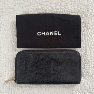 CHANEL Black Leather Wallet
